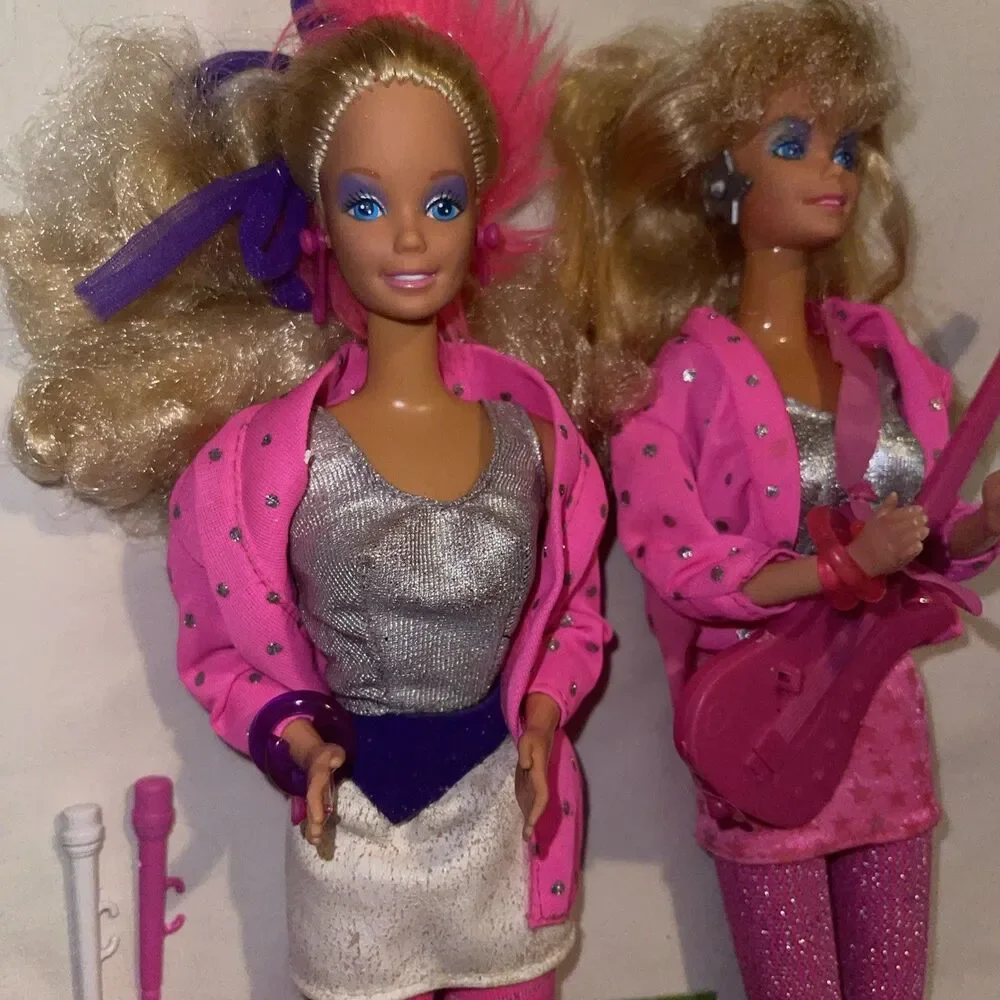 Vintage Mattel Barbie & the Rockers Dolls w/ Clothing Outfits 1985 1986